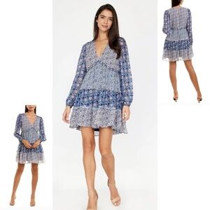 Yumi Kim Baby Doll Silhouette Quinn Ruffle Mini Dress In Brighton Field